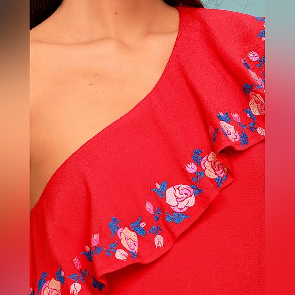 Lulu’s Alpinia Embroidered One-Shoulder Dress - Picture 4 of 4